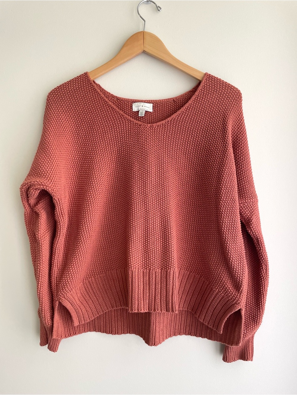 Lucky Brand Oversized Slouchy Knit Scoop Neck Sweater